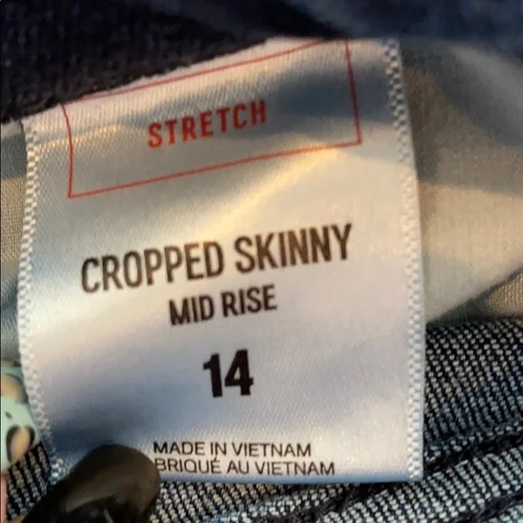 Express Cropped Skinny Mid rise Jeans Sz 14 - Picture 6 of 7